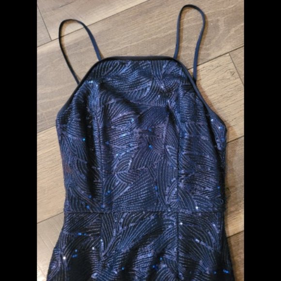 Lulus Pure Beauty Navy Blue Sequin Sleeveless Maxi Dress - Picture 5 of 12